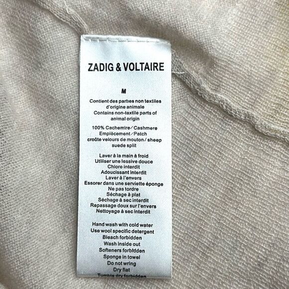 Zadig Voltaire Ferrari World Cashmere Sweater Gray Lightweight Semi Sheer M - Picture 12 of 14